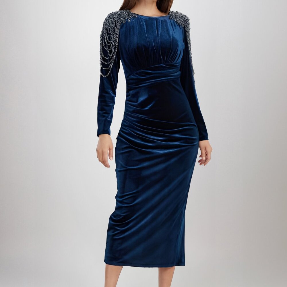 Irena Velvet Blue Dress